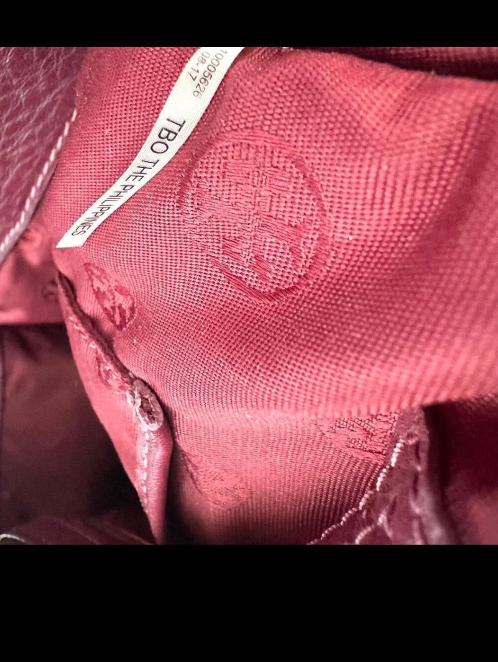Tory Burch Britten Double Zip Doctor's Bag Burgundy Leather